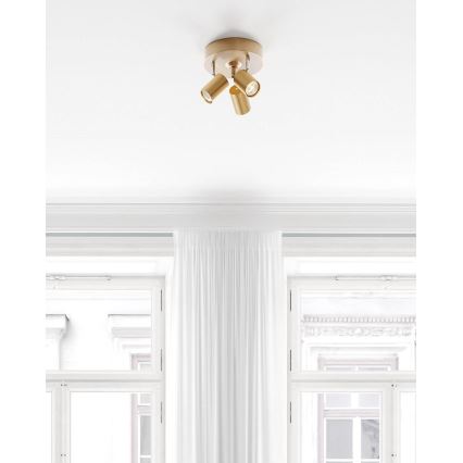 ByRydens - Σποτ φωτιστικό CORRECT 3xGU10/7W/230V χρυσό, διάμ. 20 cm