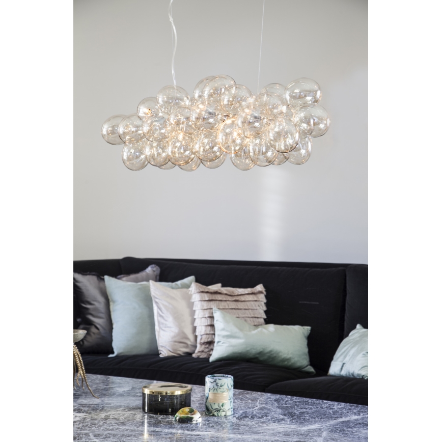 ByRydens - Κρεμαστό φωτιστικό οροφής GROSS BAR 8xG9/4W/230V φιμέ/καφέ