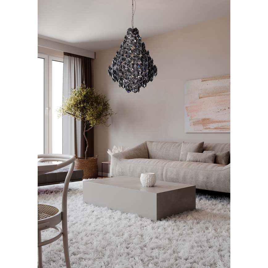 ByRydens - Κρεμαστό φωτιστικό οροφής MONARQUE GRANDE 11xE14/5W/230V μαύρο διάμετρος 58 cm