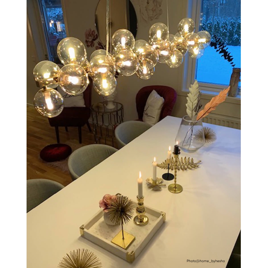 ByRydens - Κρεμαστό φωτιστικό οροφής SPLENDOR 25xG9/5W/230V φιμέ/καφέ