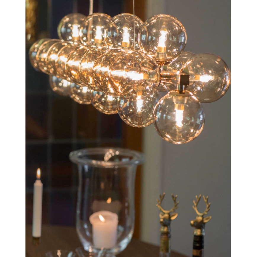 ByRydens - Κρεμαστό φωτιστικό οροφής SPLENDOR 25xG9/5W/230V φιμέ/καφέ