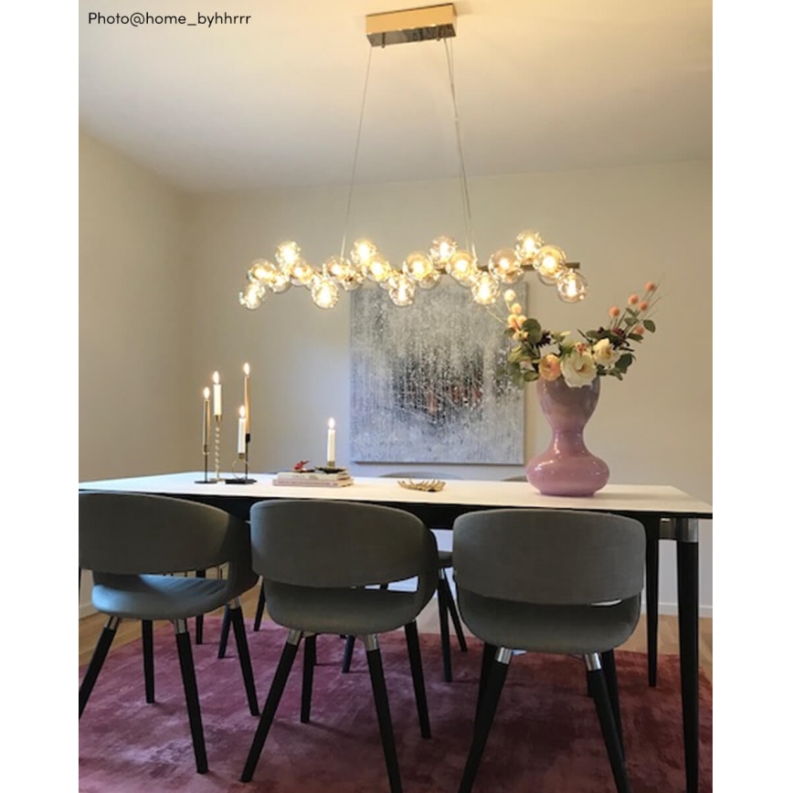 ByRydens - Κρεμαστό φωτιστικό οροφής SPLENDOR 25xG9/5W/230V φιμέ/καφέ