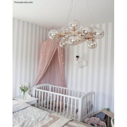 ByRydens - Κρεμαστό φωτιστικό οροφής SPLENDOR 15xG9/5W/230V φιμέ/καφέ διάμετρος 58 cm