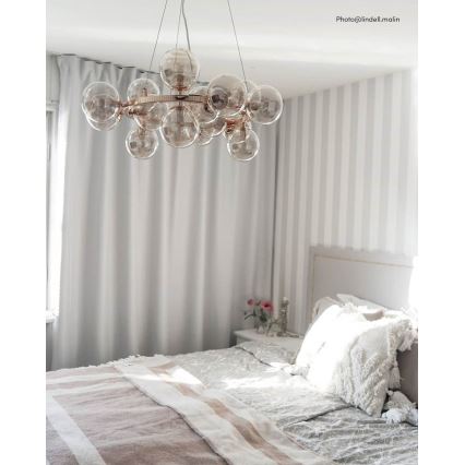 ByRydens - Κρεμαστό φωτιστικό οροφής SPLENDOR 15xG9/5W/230V φιμέ/καφέ διάμετρος 58 cm