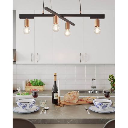 ByRydens - Κρεμαστό φωτιστικό με καλώδιο ZEONA 4xE27/5W/230V