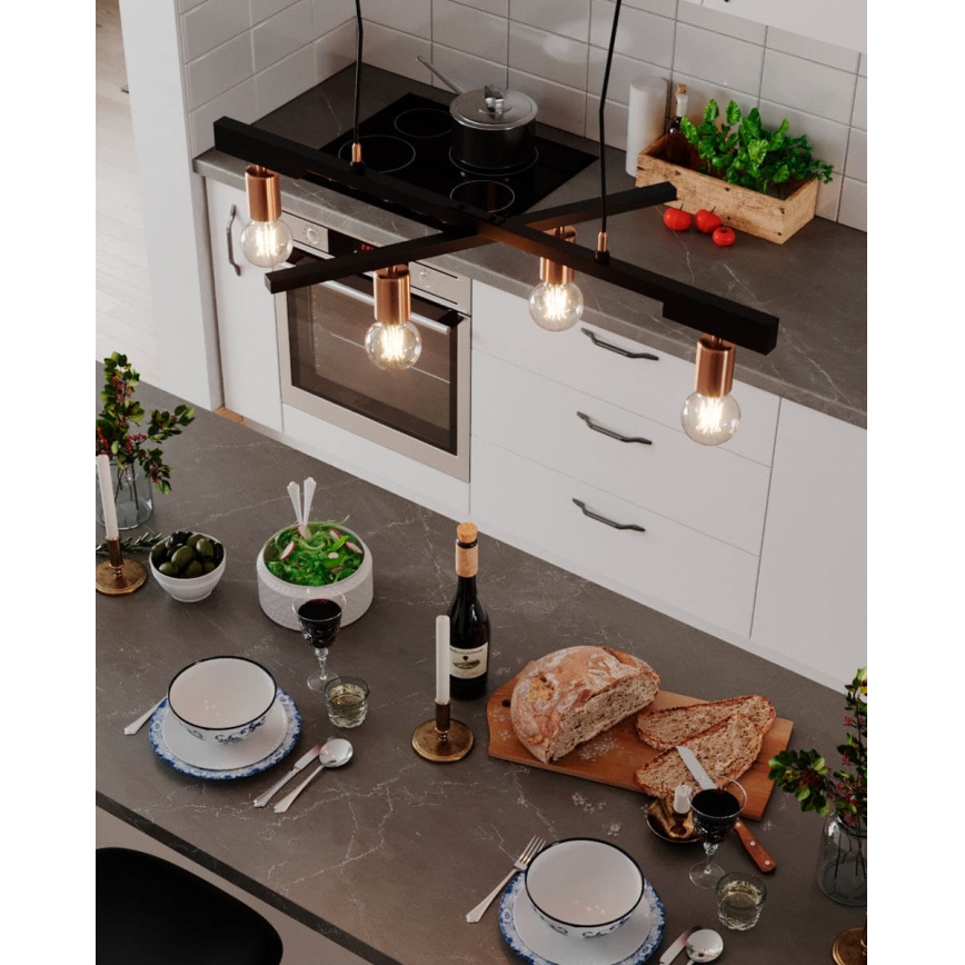 ByRydens - Κρεμαστό φωτιστικό με καλώδιο ZEONA 4xE27/5W/230V