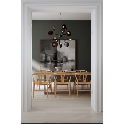 ByRydens - Κρεμαστό φωτιστικό οροφής TURNO 18xG9/4W/230V χρυσό/μαύρο διάμετρος 80 cm
