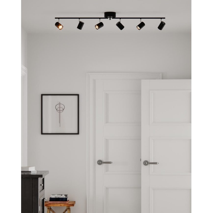 ByRydens - Φωτιστικό σποτ CORRECT 6xGU10/7W/230V μαύρο διάμετρος 30 cm