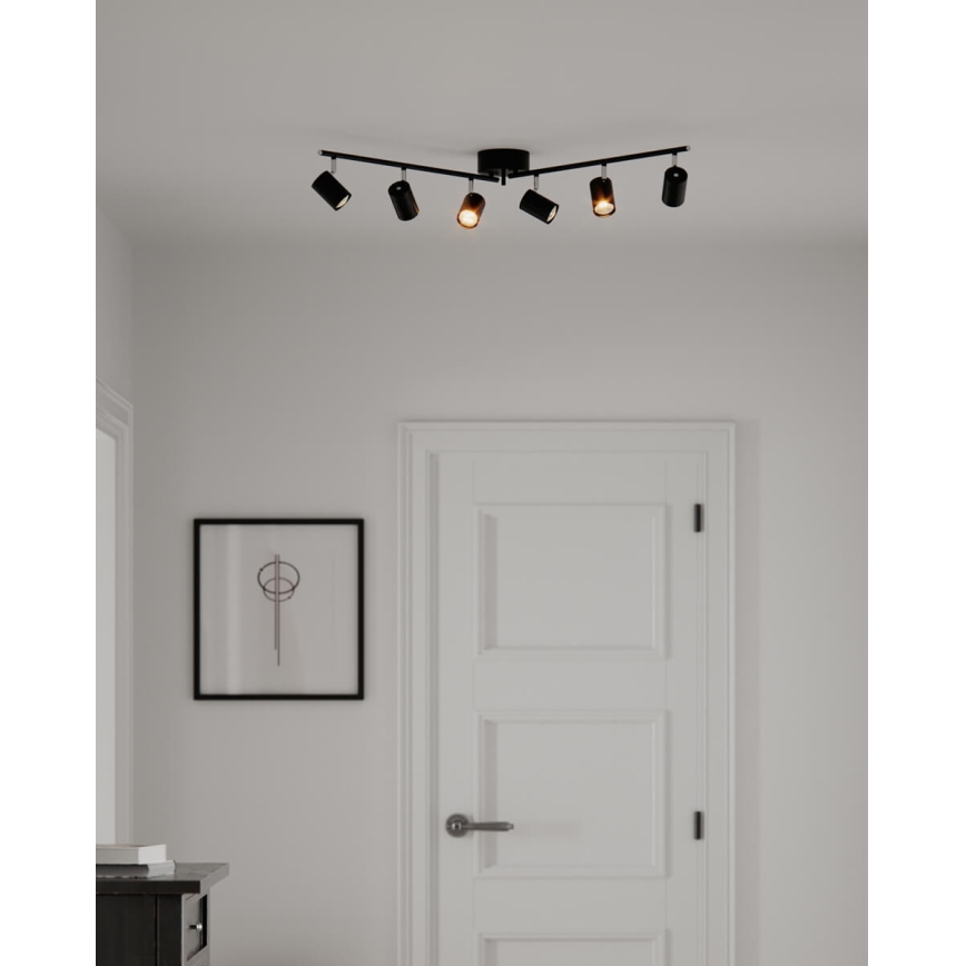 ByRydens - Φωτιστικό σποτ CORRECT 6xGU10/7W/230V μαύρο διάμετρος 30 cm