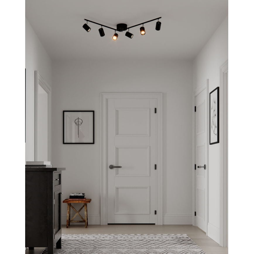 ByRydens - Φωτιστικό σποτ CORRECT 6xGU10/7W/230V μαύρο διάμετρος 30 cm