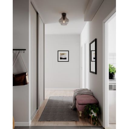 ByRydens - Φωτιστικό οροφής DOLORES 1xE27/5W/230V Ø 30 εκ. γκρι/καπνιστό