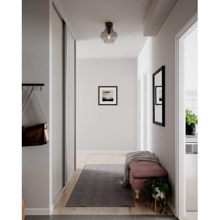 ByRydens - Φωτιστικό οροφής DOLORES 1xE27/5W/230V Ø 30 εκ. γκρι/καπνιστό