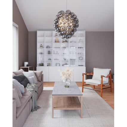 ByRydens - Κρεμαστό φωτιστικό με καλώδιο DELUXE 4xE14/5W/230V γκρι/καπνιστό