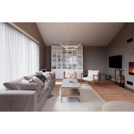 ByRydens -  Κρεμαστό φωτιστικό οροφής LED TRIONE LED/45W/230V καφέ διάμετρος 80 cm