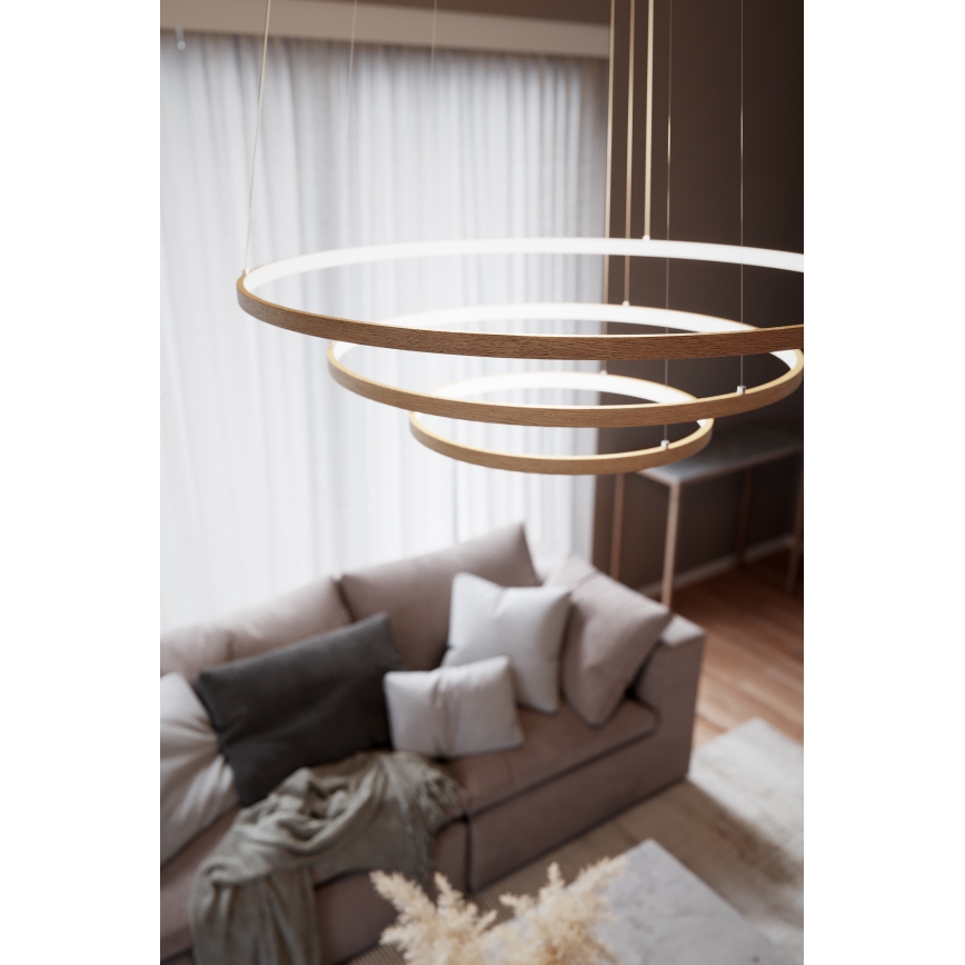 ByRydens -  Κρεμαστό φωτιστικό οροφής LED TRIONE LED/45W/230V καφέ διάμετρος 80 cm