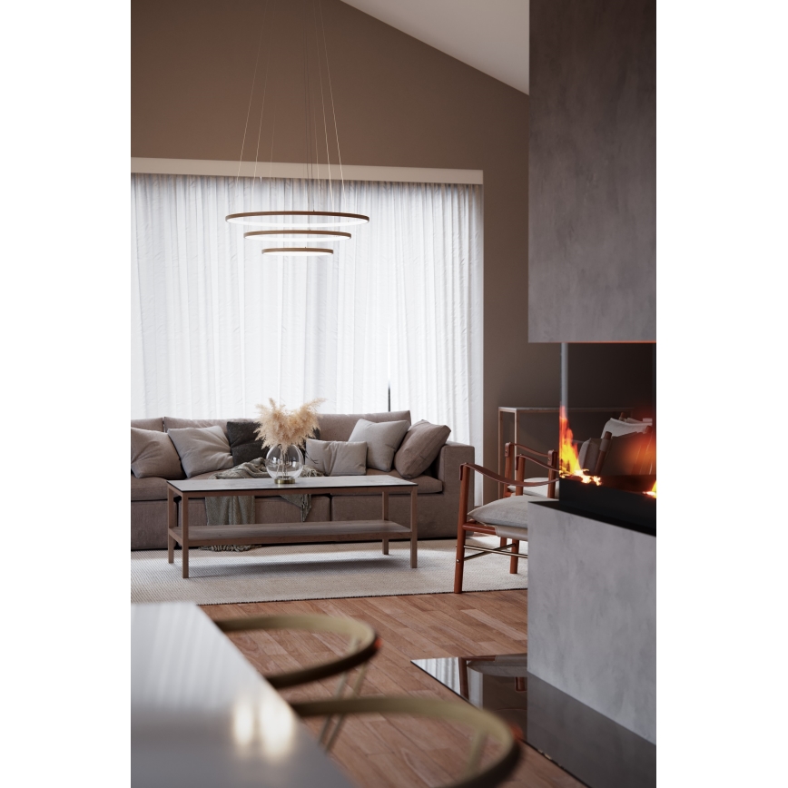 ByRydens -  Κρεμαστό φωτιστικό οροφής LED TRIONE LED/45W/230V καφέ διάμετρος 80 cm