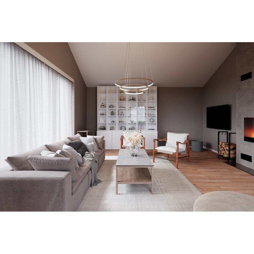 ByRydens -  Κρεμαστό φωτιστικό οροφής LED TRIONE LED/45W/230V καφέ διάμετρος 80 cm