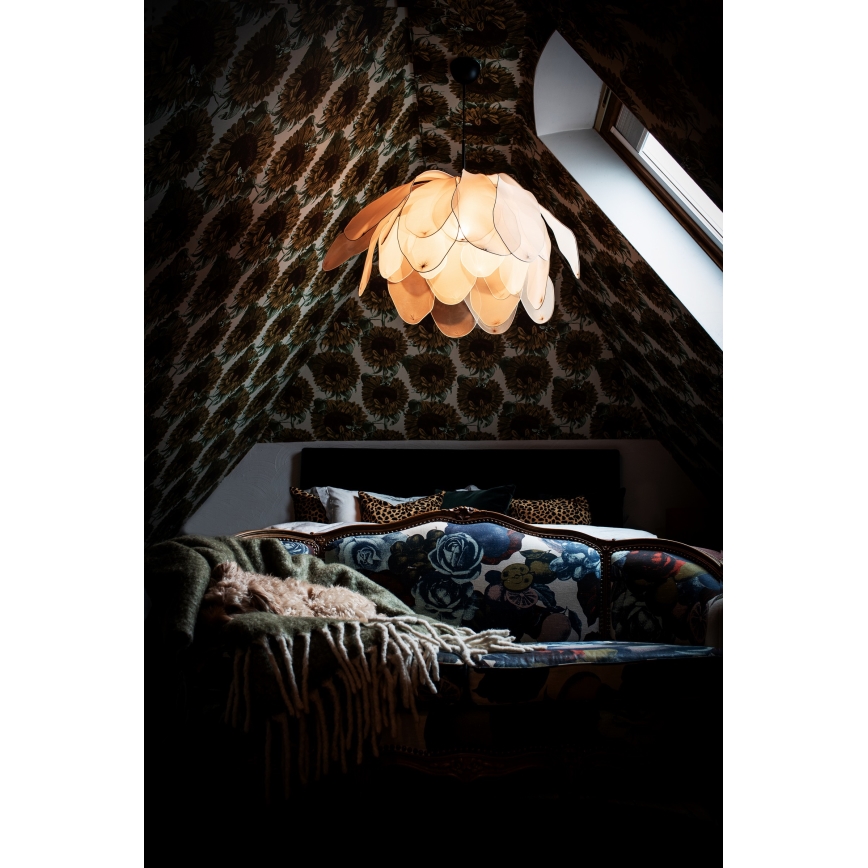 ByRydens - Κρεμαστό φωτιστικό οροφής LOU LOU 1xE27/5W/230V μπεζ διάμετρος 80 cm