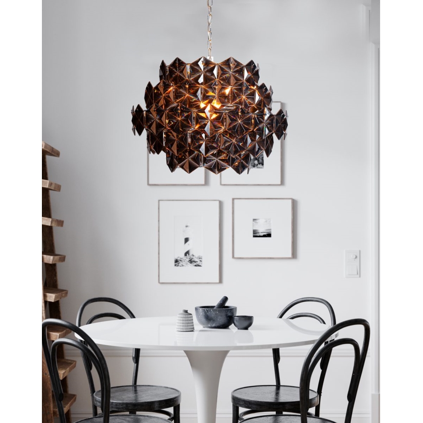 ByRydens - Πολυέλαιος με αλυσίδα MONARQUE MINI 3xE14/8W/230V μαύρο