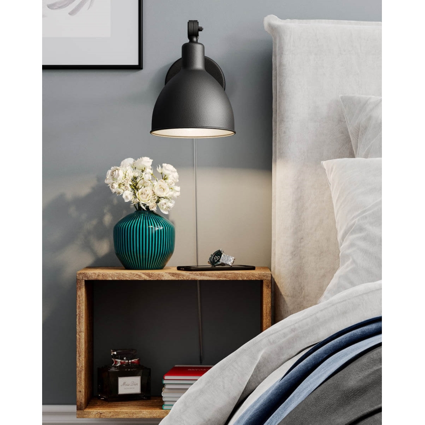 ByRydens - Λάμπα τοίχου BAZAAR MINI 1xE27/5W/230V μαύρο