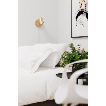 ByRydens - Φωτιστικό σποτ τοίχου dimming CORRECT 1xGU10/7W/230V χρυσό