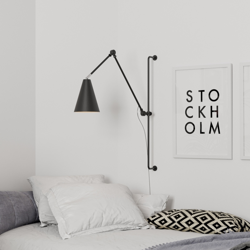 ByRydens - Λάμπα τοίχου YUKON 1xE27/5W/230V μαύρο