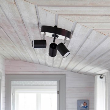 ByRydens - Φωτιστικό σποτ CORRECT 3xGU10/7W/230V μαύρο διάμετρος 20 cm