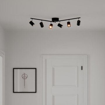 ByRydens - Φωτιστικό σποτ CORRECT 6xGU10/7W/230V μαύρο διάμετρος 30 cm