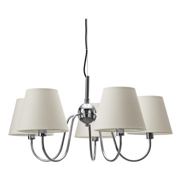 ByRydens - Κρεμαστό φωτιστικό σε καλώδιο LYNF 5xE14/8W/230V γυαλιστερό χρώμιο/λευκό
