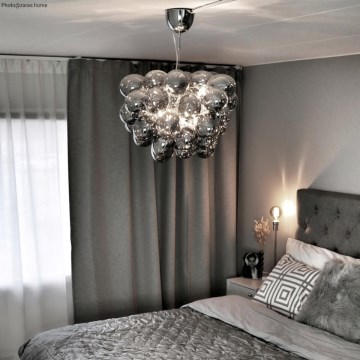 ByRydens - Κρεμαστό φωτιστικό οροφής GROSS 8xG9/4W/230V φιμέ/μαύρο διάμετρος 50 cm