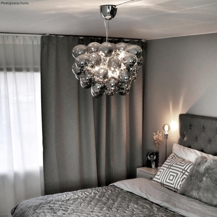 ByRydens - Κρεμαστό φωτιστικό οροφής GROSS 8xG9/4W/230V φιμέ/μαύρο διάμετρος 50 cm