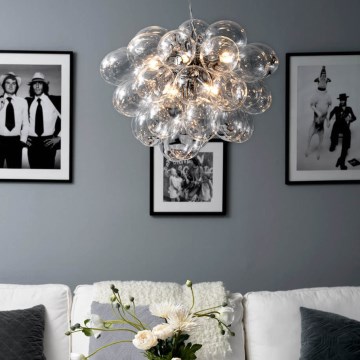 ByRydens - Κρεμαστό φωτιστικό οροφής GROSS 8xG9/4W/230V διαφανές διάμετρος 50 cm