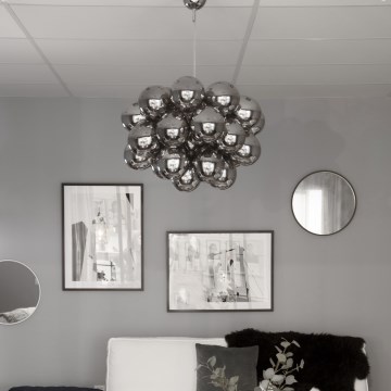 ByRydens - Κρεμαστό φωτιστικό οροφής GROSS GRANDE 8xG9/4W/230V φιμέ/μαύρο διάμετρος 62 cm