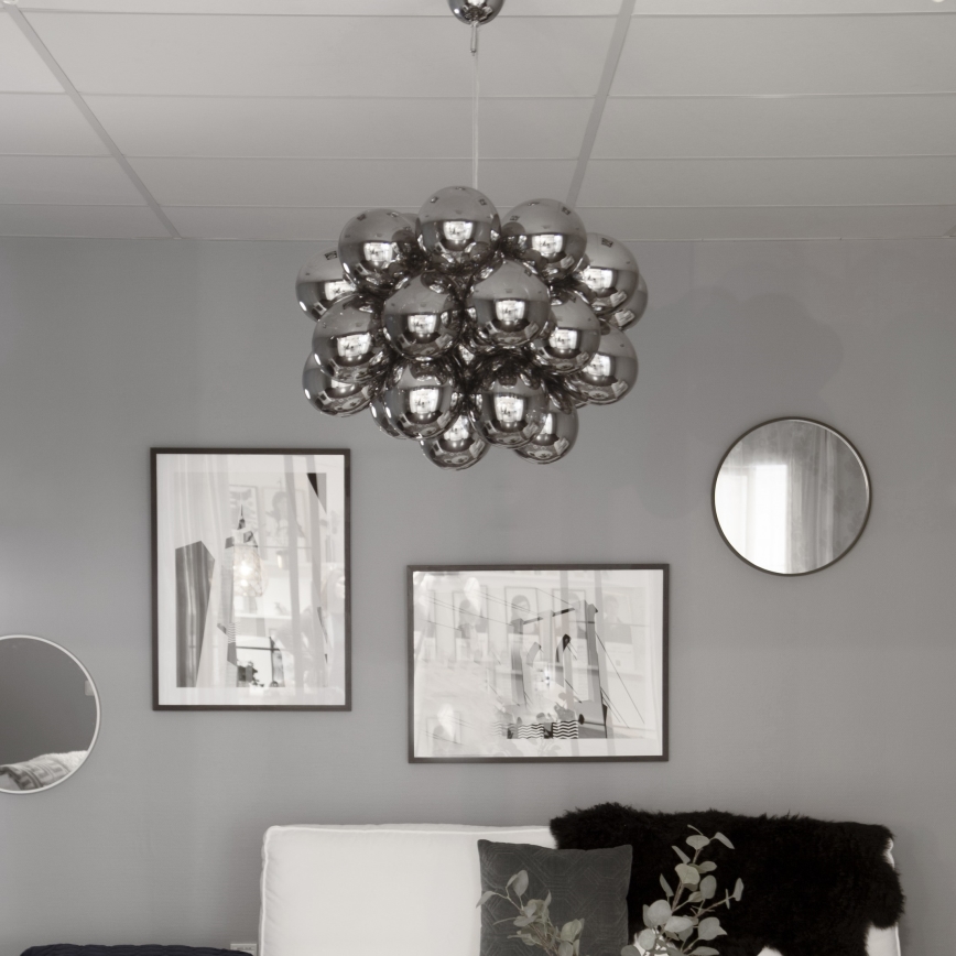 ByRydens - Κρεμαστό φωτιστικό οροφής GROSS GRANDE 8xG9/4W/230V φιμέ/μαύρο διάμετρος 62 cm