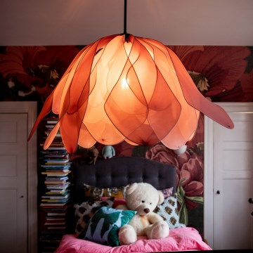 ByRydens - Κρεμαστό φωτιστικό οροφής LOU LOU 1xE27/5W/230V ροζ διάμετρος 80 cm