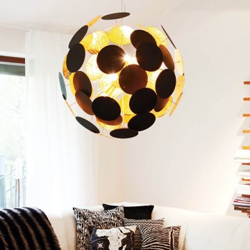 ByRydens - Κρεμαστό φωτιστικό οροφής PLANET 4xE14/5W/230V μαύρο/χρυσό διάμετρος 50 cm