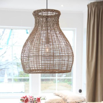 ByRydens - Κρεμαστό φωτιστικό οροφής SEAGRASS 1xE27/8W/230V μπεζ διάμετρος 49 cm