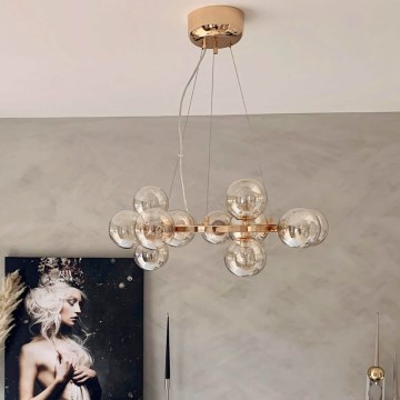 ByRydens - Κρεμαστό φωτιστικό οροφής SPLENDOR 15xG9/5W/230V φιμέ/καφέ διάμετρος 58 cm