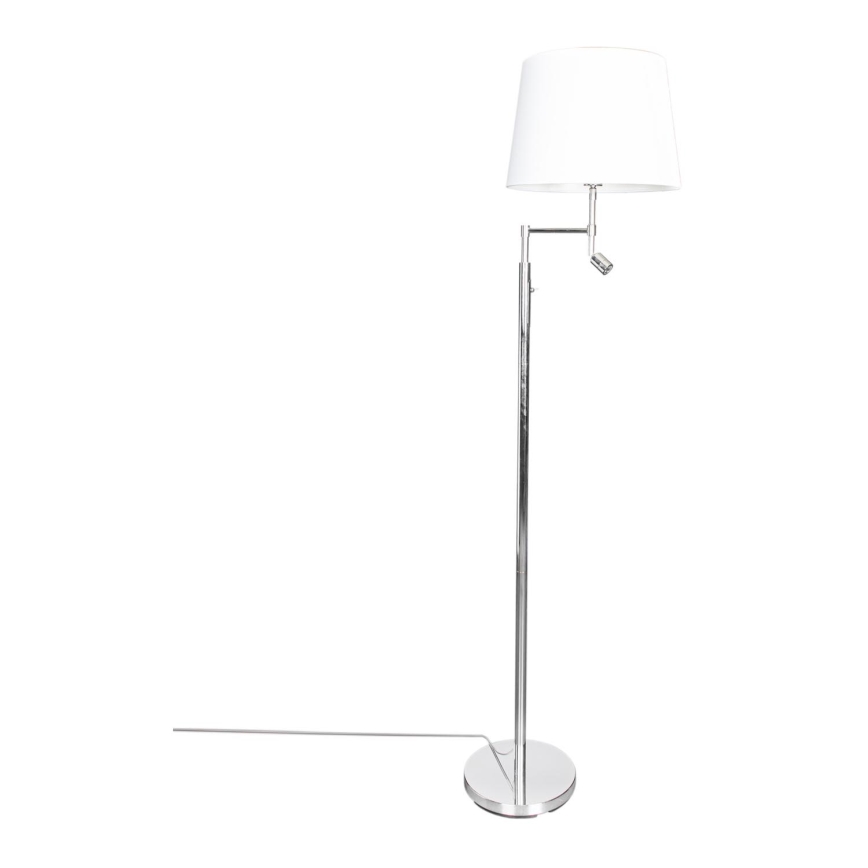 ByRydens - Επιδαπέδια λάμπα LED ORLANDO 1xE27/5W/230V + LED/3W λευκό/γυαλιστερό χρώμιο διάμετρος 36 cm