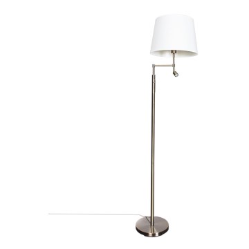ByRydens - Επιδαπέδια λάμπα LED ORLANDO 1xE27/5W/230V + LED/3W λευκό/μπρονζέ διάμετρος 36 cm