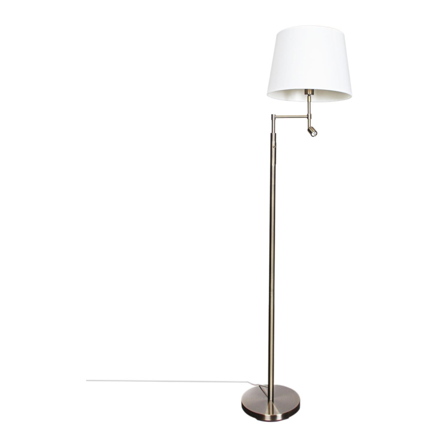 ByRydens - Επιδαπέδια λάμπα LED ORLANDO 1xE27/5W/230V + LED/3W λευκό/μπρονζέ διάμετρος 36 cm