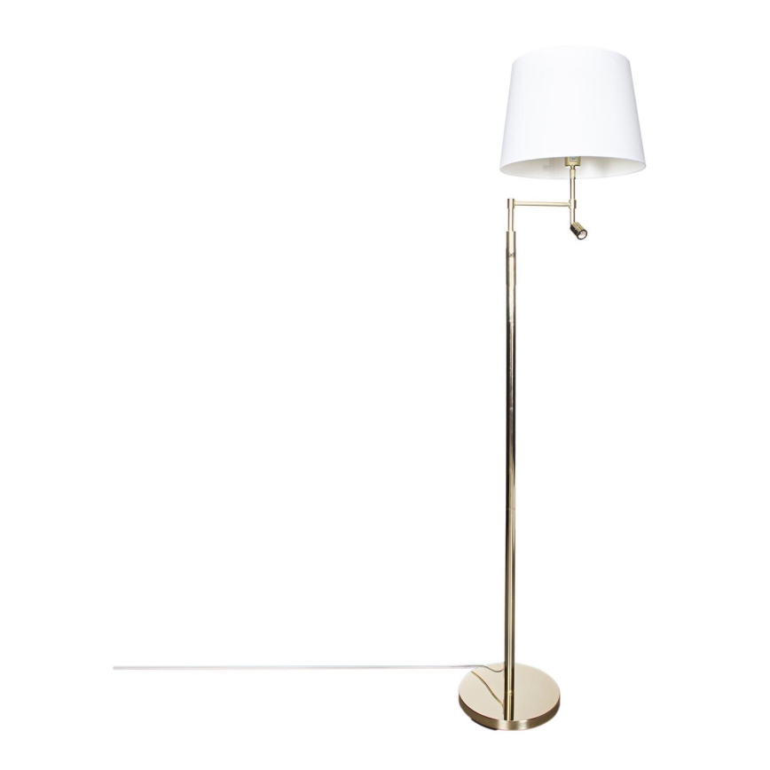 ByRydens - Επιδαπέδια λάμπα LED ORLANDO 1xE27/5W/230V + LED/3W λευκό/χρυσό διάμετρος 36 cm