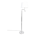 ByRydens - Επιδαπέδιο φωτιστικό LED ORLANDO 1xE27/5W/230V + LED/3W λευκό/γυαλιστερό χρώμιο, διάμετρος 36 εκ.
