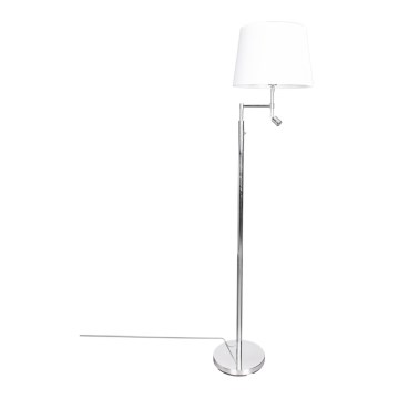 ByRydens - Επιδαπέδιο φωτιστικό LED ORLANDO 1xE27/5W/230V + LED/3W λευκό/γυαλιστερό χρώμιο, διάμετρος 36 εκ.