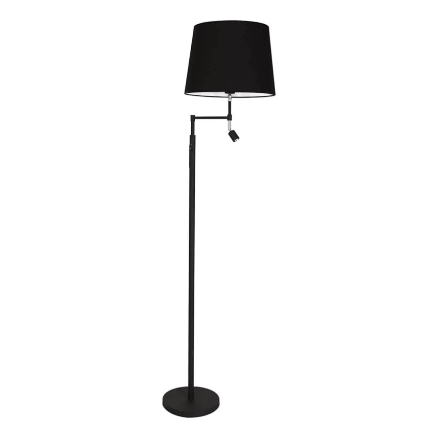 ByRydens - Επιδαπέδιο φωτιστικό LED ORLANDO 1xE27/5W/230V + LED/3W μαύρο διάμ. 36 εκ.