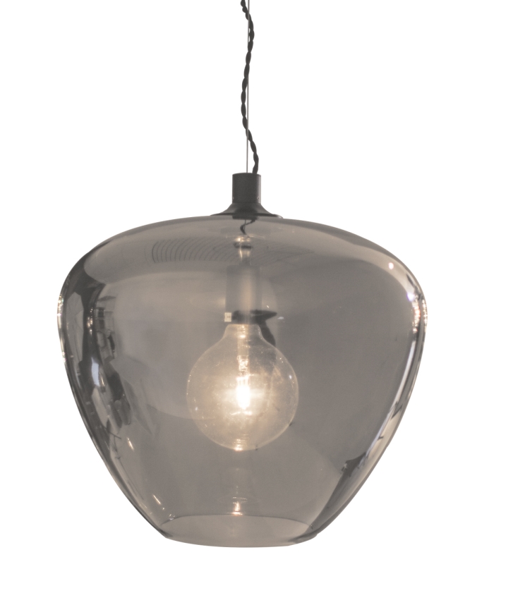 ByRydens - Κρεμαστό φωτιστικό οροφής BELLISSIMO 1xE27/8W/230V φιμέ/μαύρο διάμετρος 40 cm