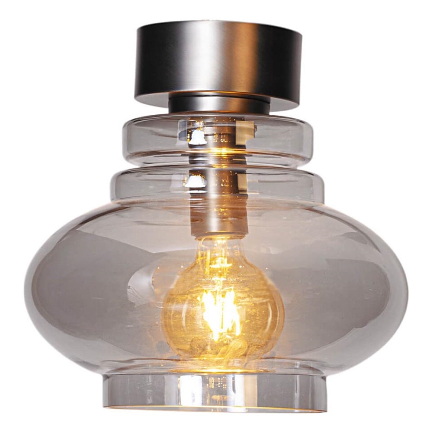 ByRydens - Φωτιστικό οροφής DOLORES 1xE27/5W/230V Ø 30 εκ. γκρι/καπνιστό