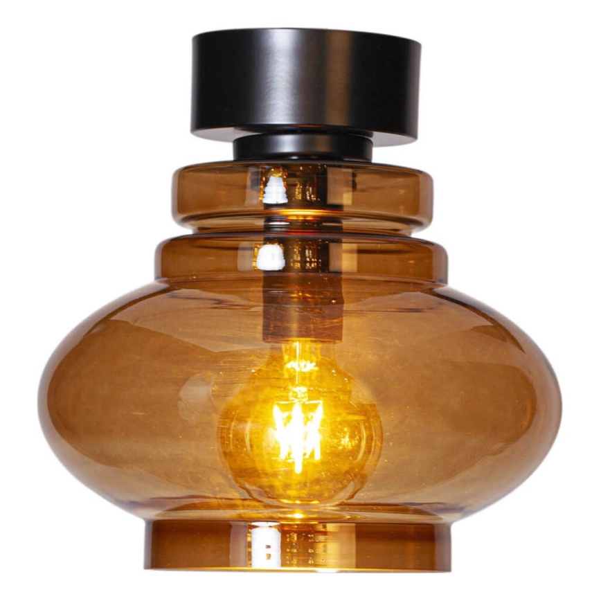 ByRydens - Φωτιστικό οροφής DOLORES 1xE27/5W/230V διάμ. 30 εκ. καφέ/καπνιστό