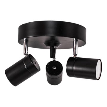 ByRydens - Φωτιστικό σποτ CORRECT 3xGU10/7W/230V μαύρο διάμετρος 20 cm