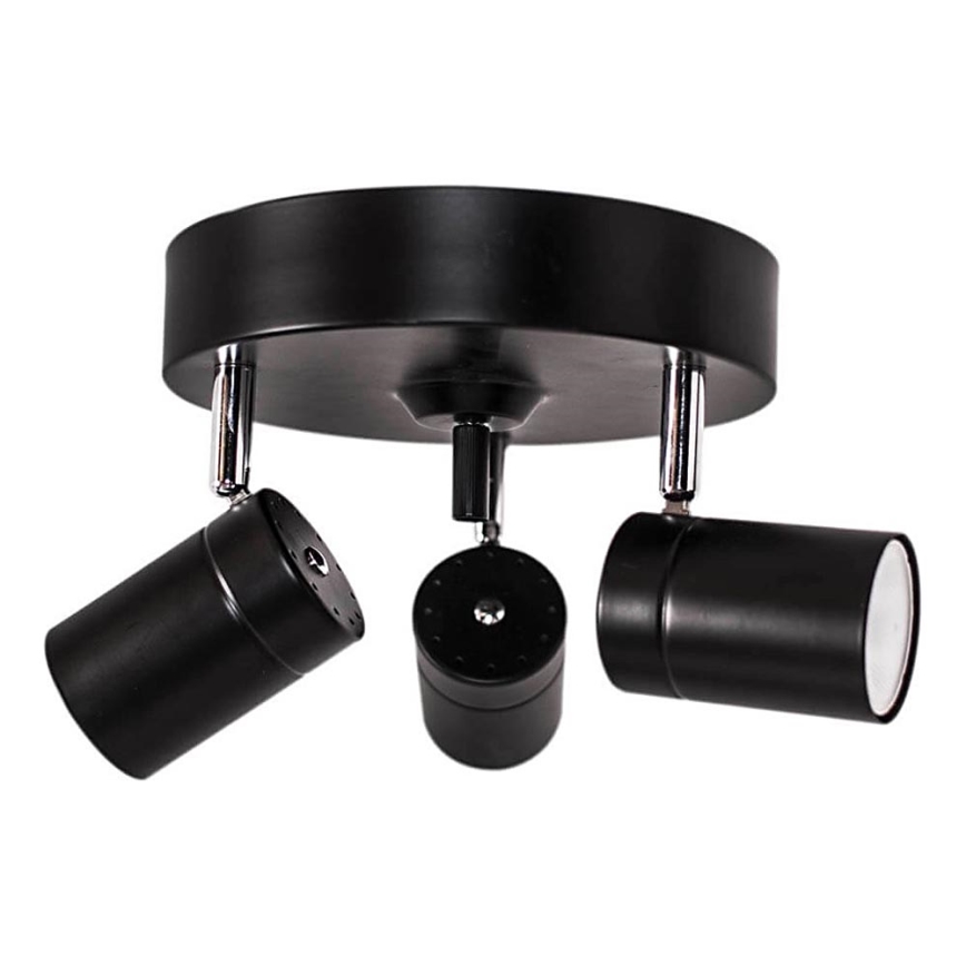 ByRydens - Φωτιστικό σποτ CORRECT 3xGU10/7W/230V μαύρο διάμετρος 20 cm
